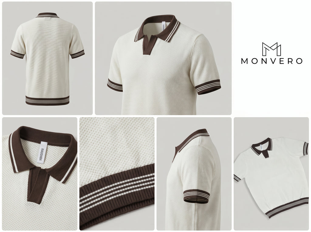 Classic Contrast Collar Knit Polo