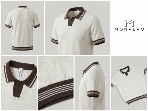 Classic Contrast Collar Knit Polo