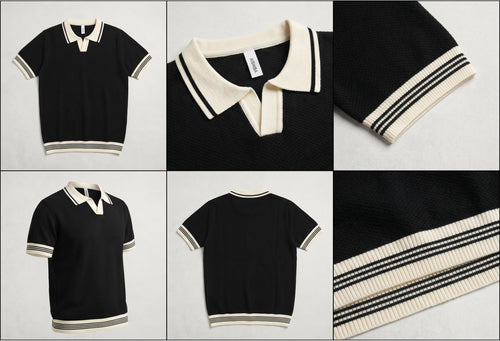 Classic Contrast Collar Knit Polo