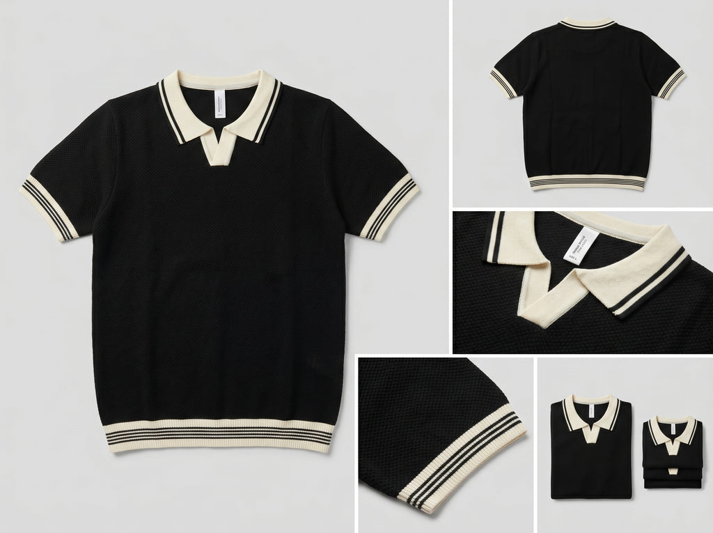 Classic Contrast Collar Knit Polo