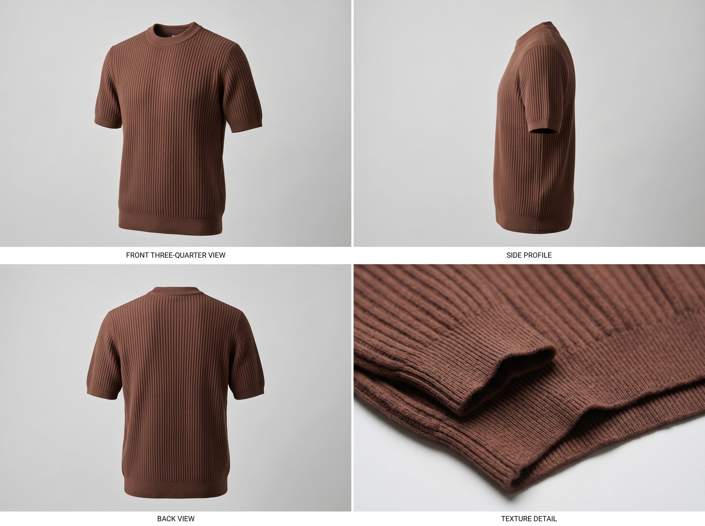 Men’s Ribbed Knit Half Sleeve TShirt