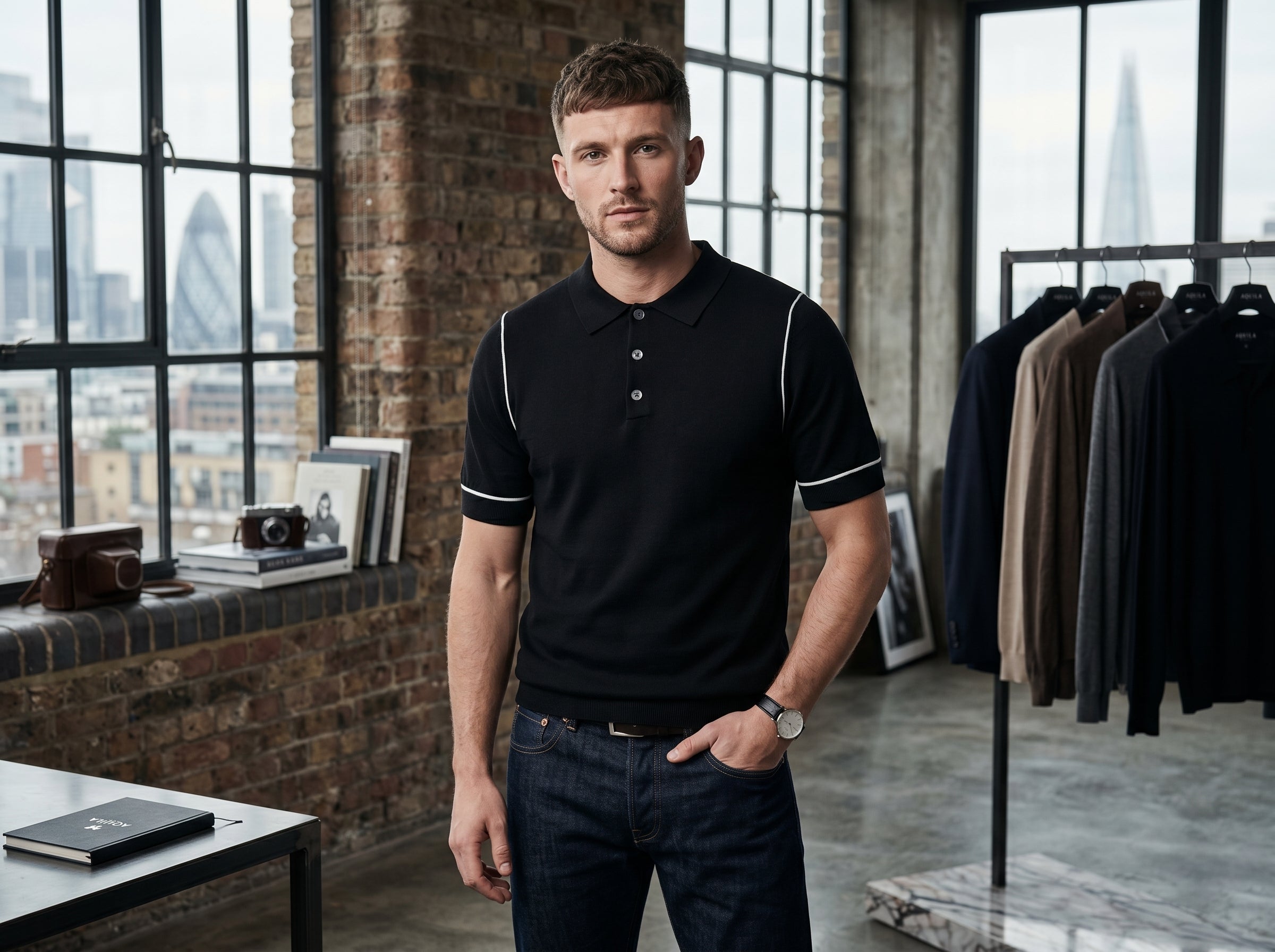 Men’s Premium Contrast Piping Polo Shirt