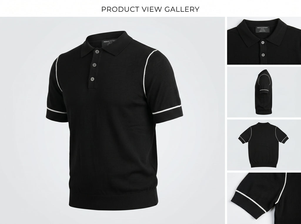 Men’s Premium Contrast Piping Polo Shirt