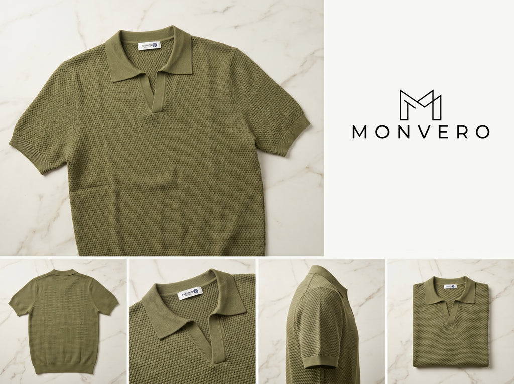 Textured Knit Polo Shirt