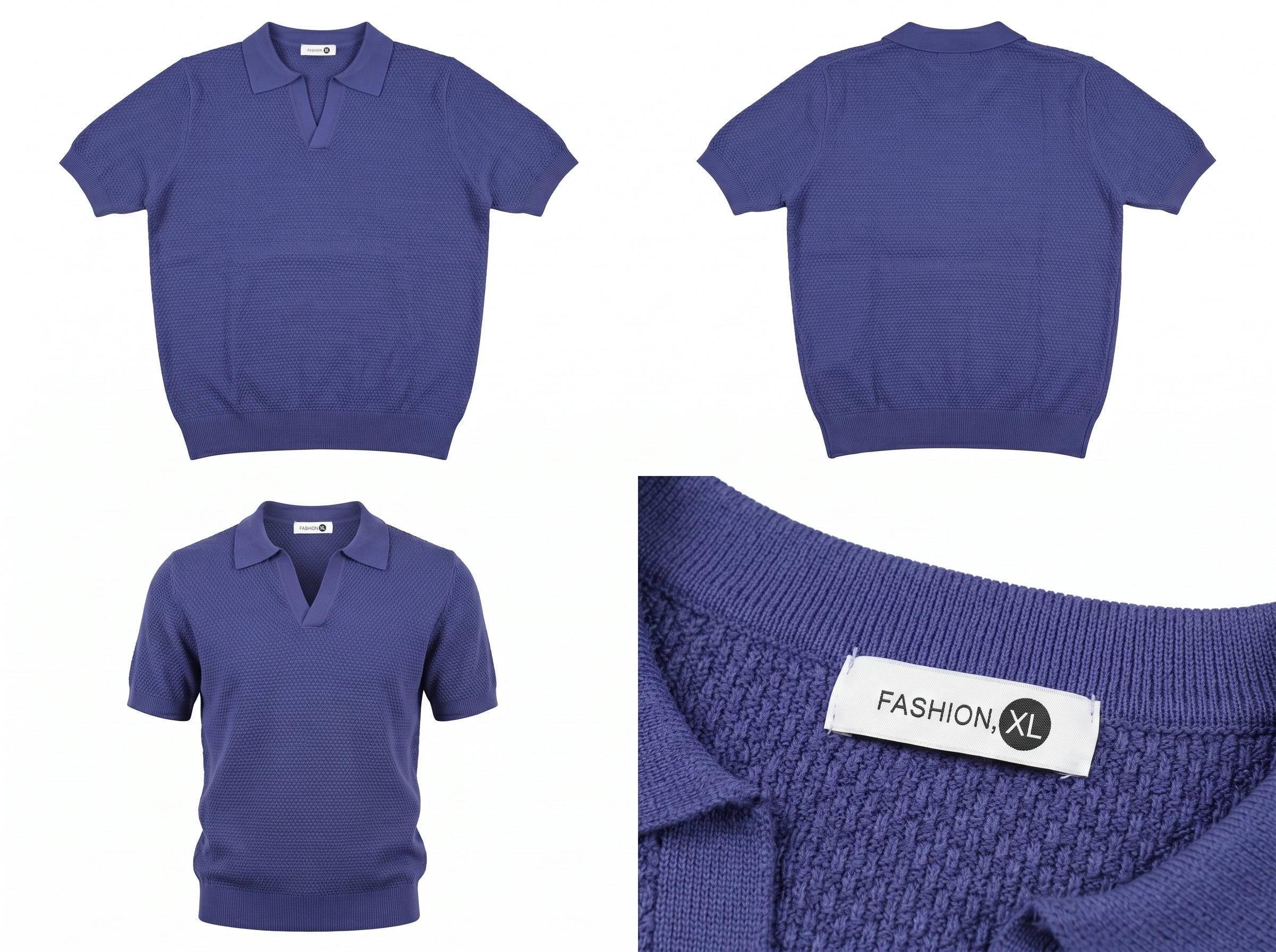 Textured Knit Polo Shirt