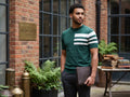 Stripe Accent Knit T-Shirt