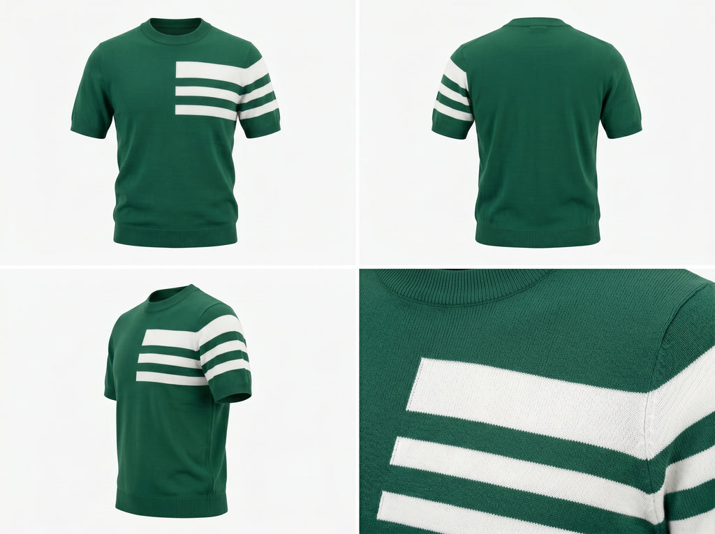 Stripe Accent Knit T-Shirt