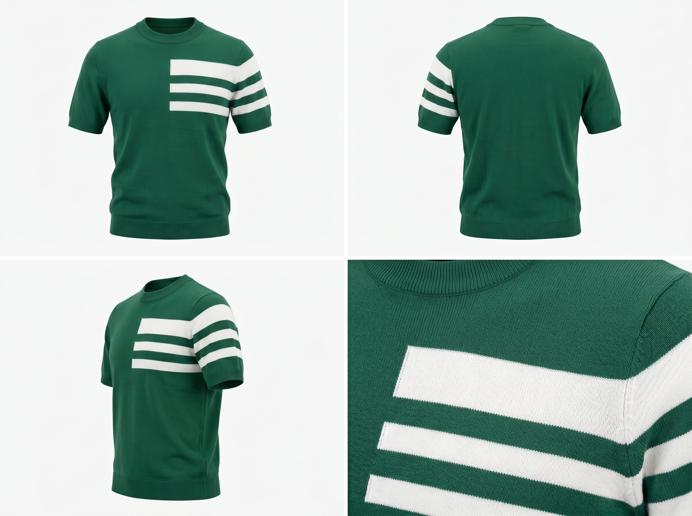 Stripe Accent Knit T-Shirt