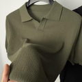 Textured Knit Polo Shirt